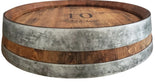 Wine Barrel Top Lazy Susan with Double Metal Ring